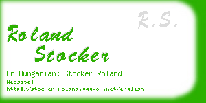 roland stocker business card